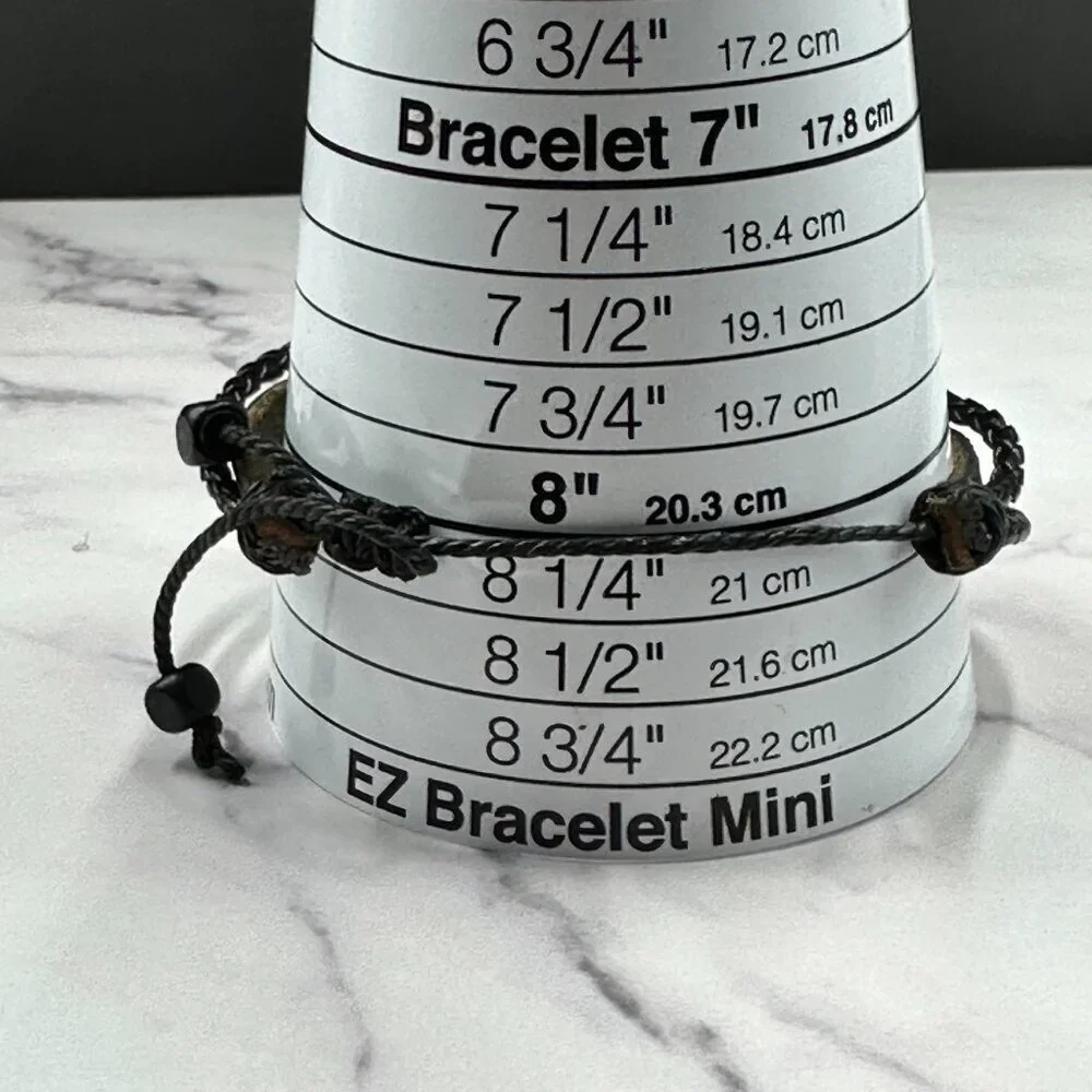 Mens Skull Cross Bracelet Leather Cord Metal Beads Adjustable Punk Biker
